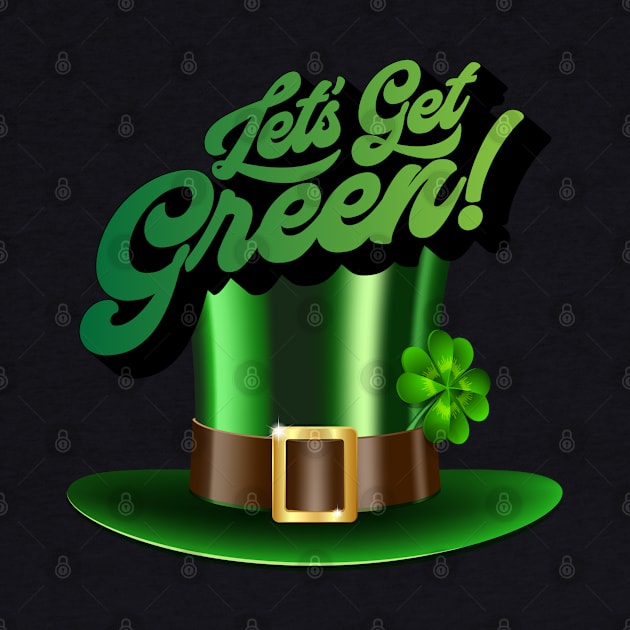 Happy St. Patrick's Day! Celebrate with green hat with clover and sophisticated inscription. by UnCoverDesign